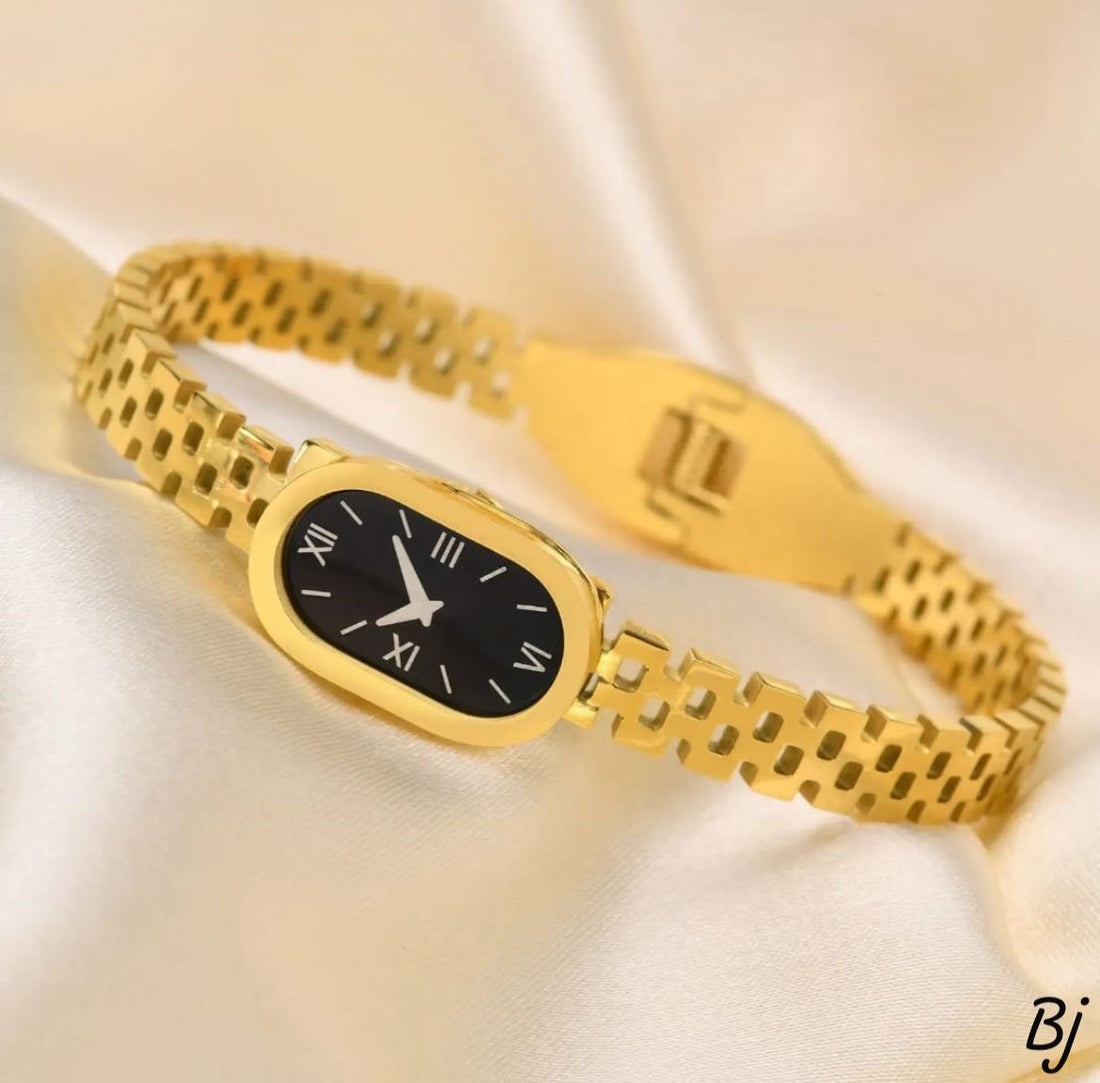 Luxury Stainless Steel Handcuff Style Bracelet Watch for Women