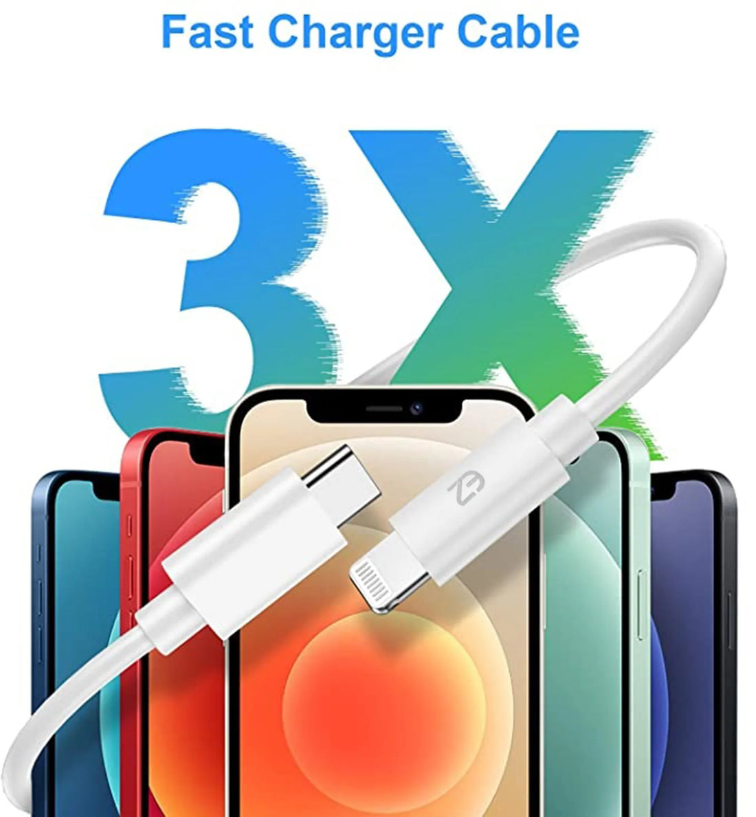 EZone Premium USB-C to Lightning PD Charging Cable, Fast Charging Cable for iPhone 8, 8+, X, XS Max, 11, Pro, Max, iPad, Durable, Travel-Ready, High-Speed Charging
