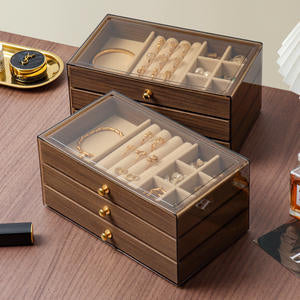 Luxury 3-Layer Wooden Jewelry Organizer Box