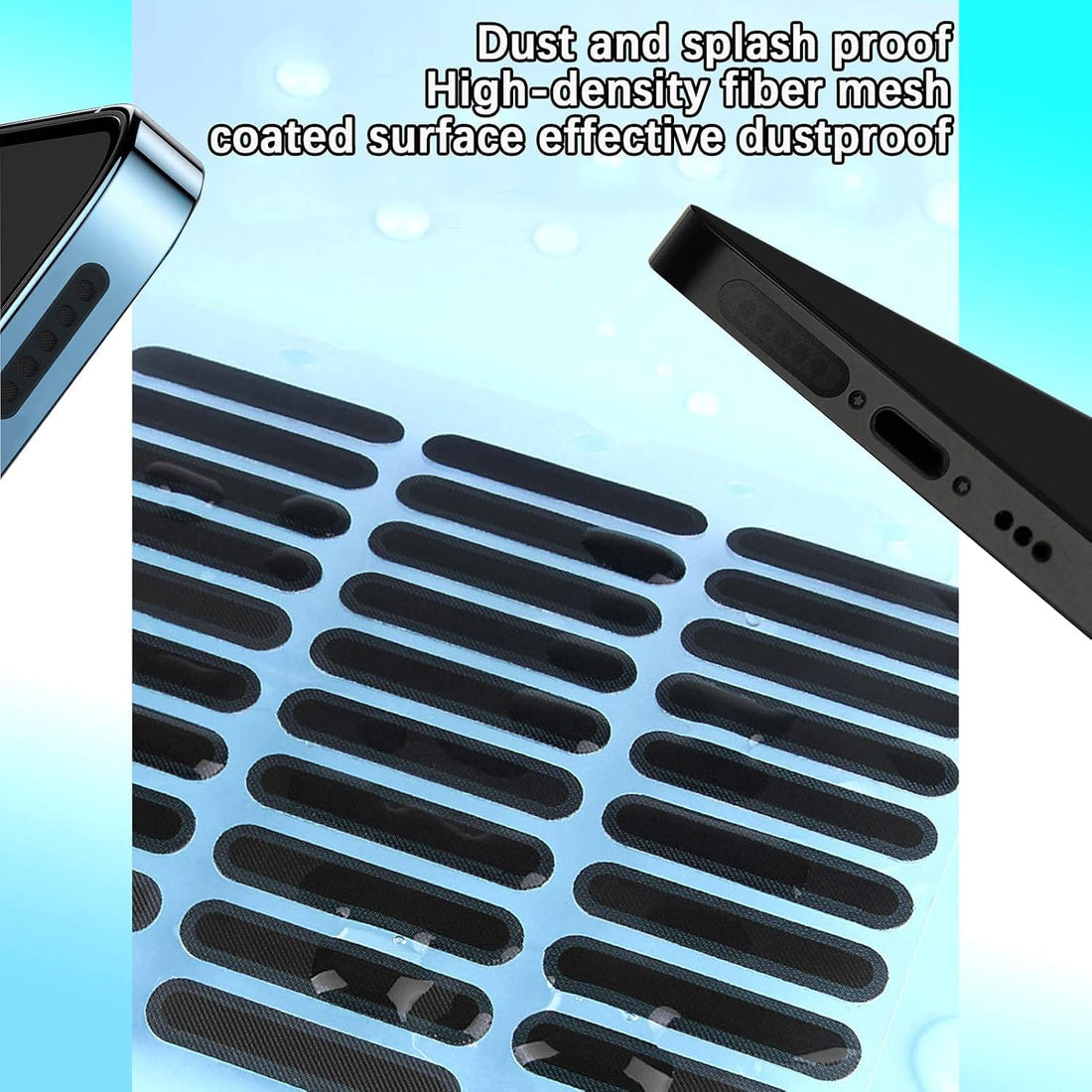 10 PCs Protect Mobile Phone Dustproof Net Stickers Speaker Mesh Anti Dust Proof Universal 20 pcs Stickers in 2 Strips