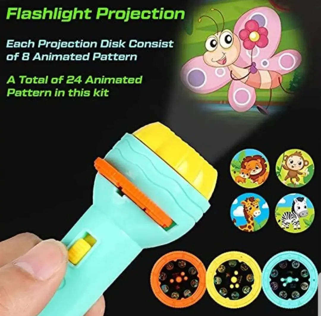 Projector Flash Light For Kids Early Childhood Educational Toy 3 In 1
