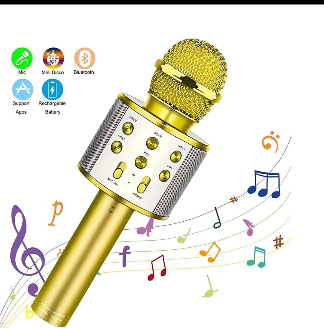 WS 858 Portable Rechargeable Wireless Bluetooth Microphone