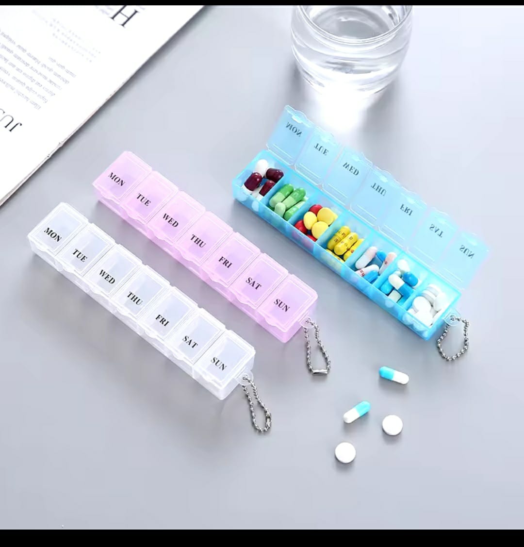 7 Days Weekly Pill Box 7 Slots, Medicine Box Organizer
