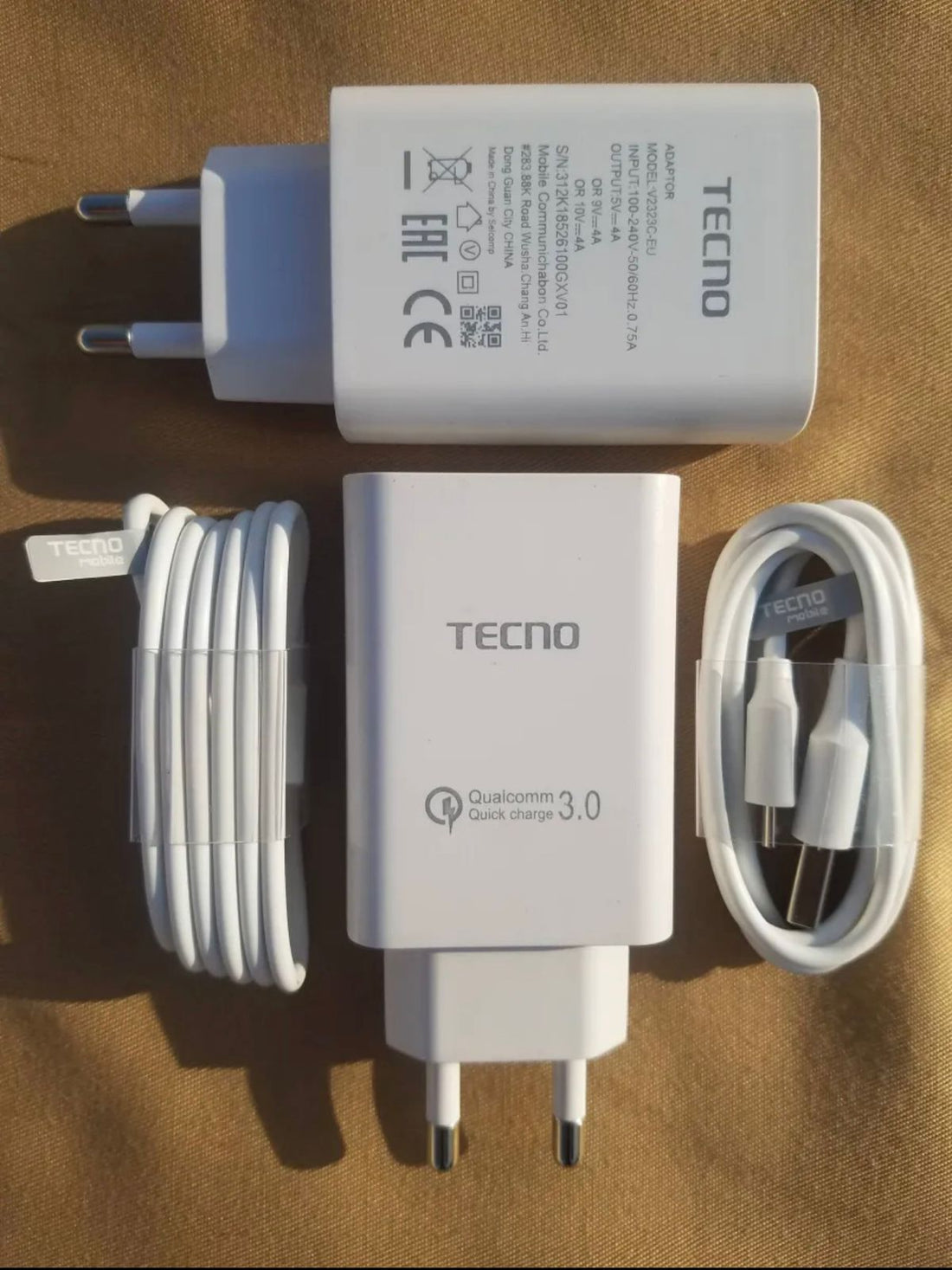 Original Tecno Fast Charger with Data Cable