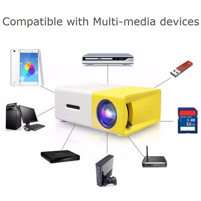 Mini Projector - LED Portable Wireless Projector - YG300 Mini Projectorsa Micro HD 1080P